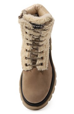 Детские ботинки JARRETT светло-бежевого цвета, арт. J3TR196A/LEATHER/M0NT0NE BEIGE/35-40 | Фото 4 (Материал внешний: Текстиль; Кросс-КТ: хайкеры; Материал утеплителя: Натуральный мех; Материал сплава: Проставлено; Нос: Не проставлено)