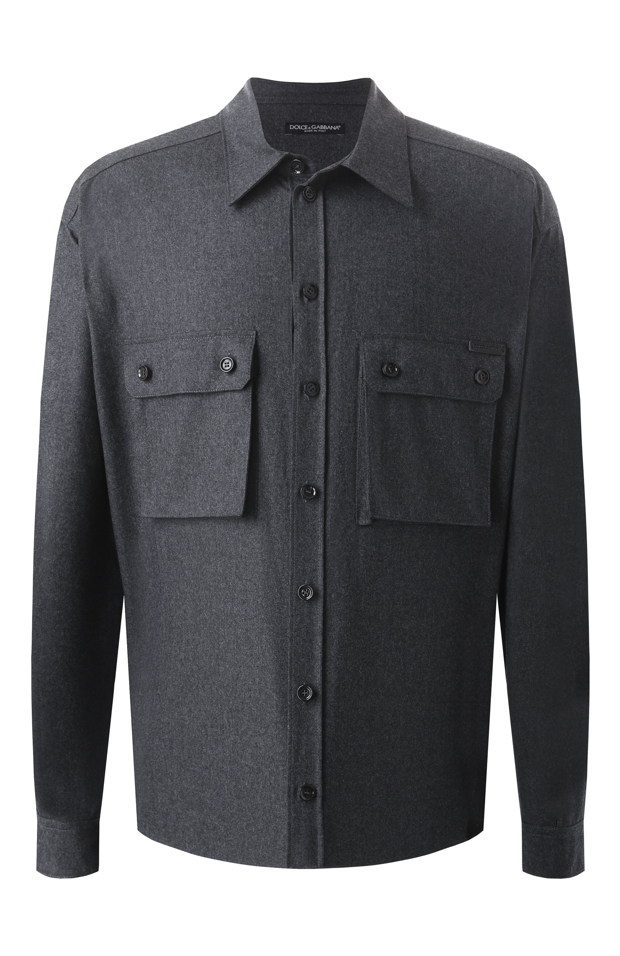 Шерстяная рубашка DOLCE & GABBANA темно-серого цвета по цене 141500 руб., арт. G5MD1T/FU21Q, фото 1 Шерстяная рубашка DOLCE & GABBANA, арт. G5MD1T/FU21Q, фото 1