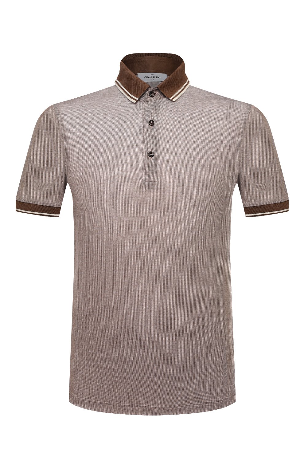 Хлопковое поло GRAN SASSO коричневого цвета по цене 18450 руб., арт. 60144/72721, фото 1 Хлопковое поло GRAN SASSO, арт. 60144/72721, фото 1