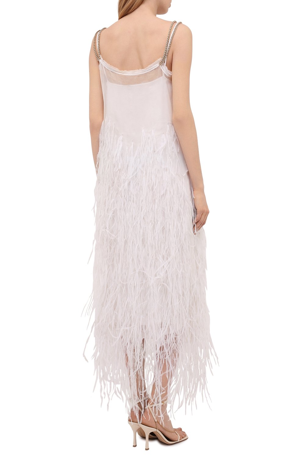 Шелковое платье с отделкой перьями N21, арт. 21E N2S0/H091/5566, фото 4