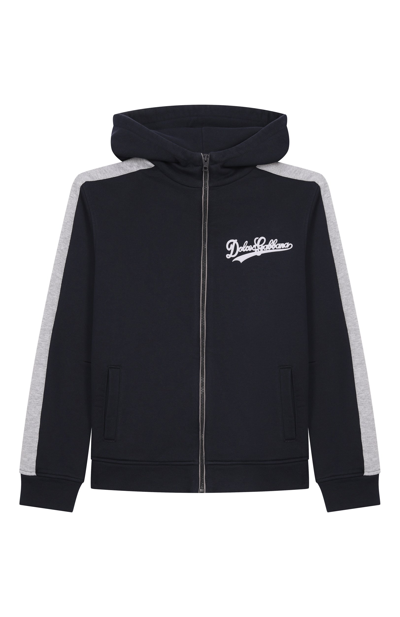 Хлопковая толстовка DOLCE & GABBANA темно-синего цвета по цене 53850 руб., арт. L4JWN0/G7PWP, фото 1 Хлопковая толстовка DOLCE & GABBANA, арт. L4JWN0/G7PWP, фото 1