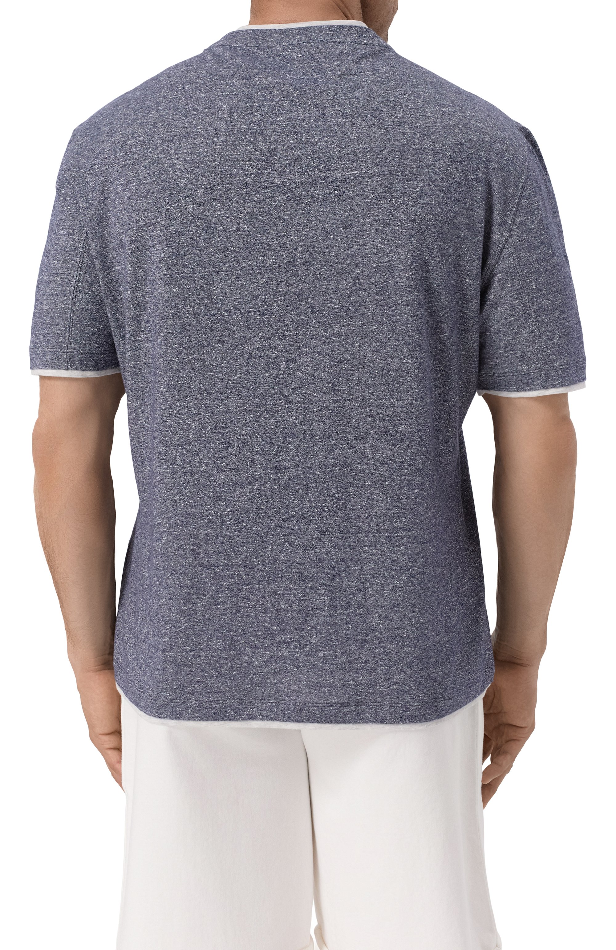 Футболка изо льна и хлопка BRUNELLO CUCINELLI, арт. MW8357427W, фото 4