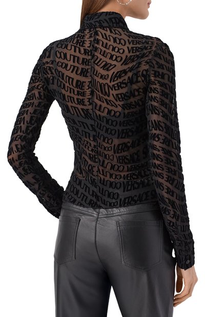 Блузка VERSACE JEANS COUTURE черного цвета по цене 35300 руб., арт. 79HAL213/JS490, фото 4 Блузка VERSACE JEANS COUTURE, арт. 79HAL213/JS490, фото 4
