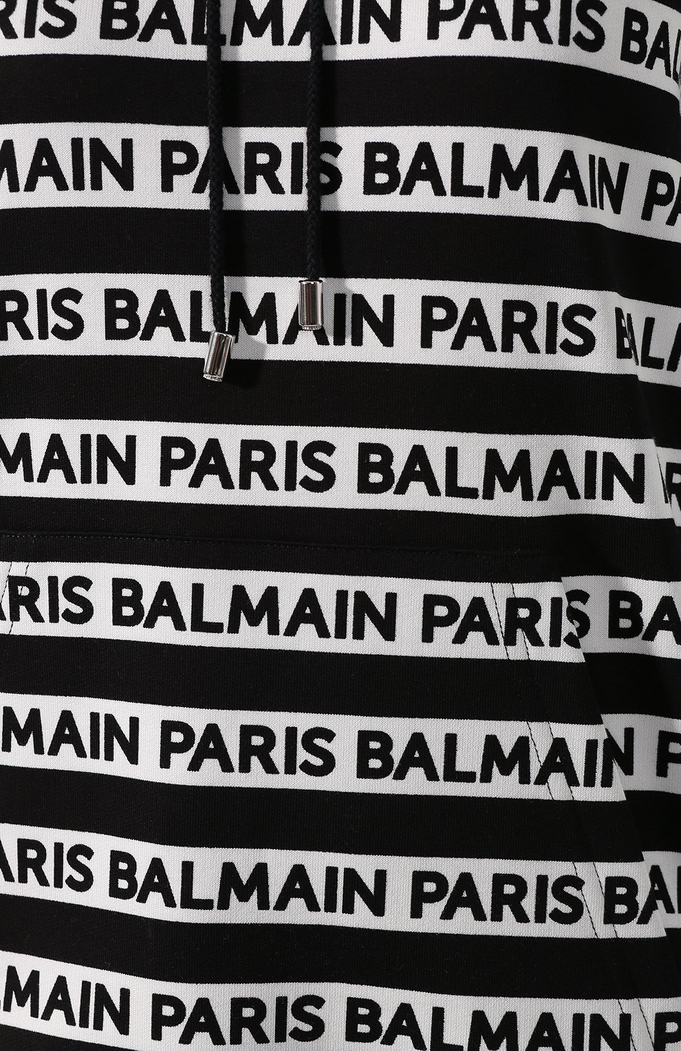 Хлопковый пуловер BALMAIN черно-белого цвета по цене 118500 руб., арт. RF13751/I076, фото 5 Хлопковый пуловер BALMAIN, арт. RF13751/I076, фото 5