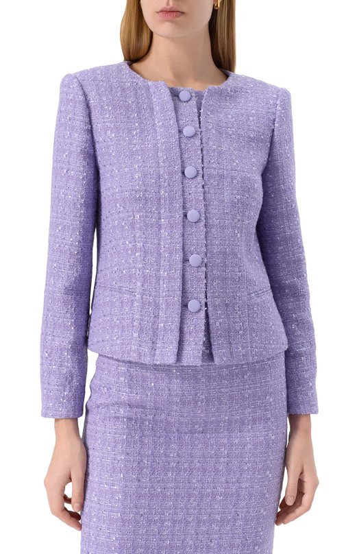Твидовый жакет Emporio Armani EW000860/AF12520 Сиреневый  EW000860/AF12520 Фото 3