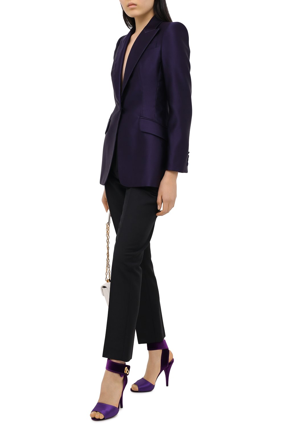 Текстильные босоножки TOM FORD фиолетового цвета по цене 126000 руб., арт. W2687T-TSA007, фото 2 Текстильные босоножки TOM FORD, арт. W2687T-TSA007, фото 2