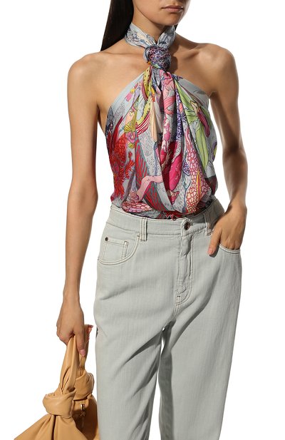 Шелковый платок orchid’s trip to moscow RADICAL CHIC синего цвета по цене 25480 руб., арт. 250977.23.03, фото 3 Шелковый платок orchid’s trip to moscow RADICAL CHIC, арт. 250977.23.03, фото 3