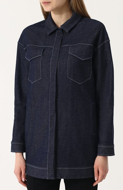 Джинсовая куртка свободного кроя с контрастной прострочкой LORO PIANA, арт. FAI1458, фото 3