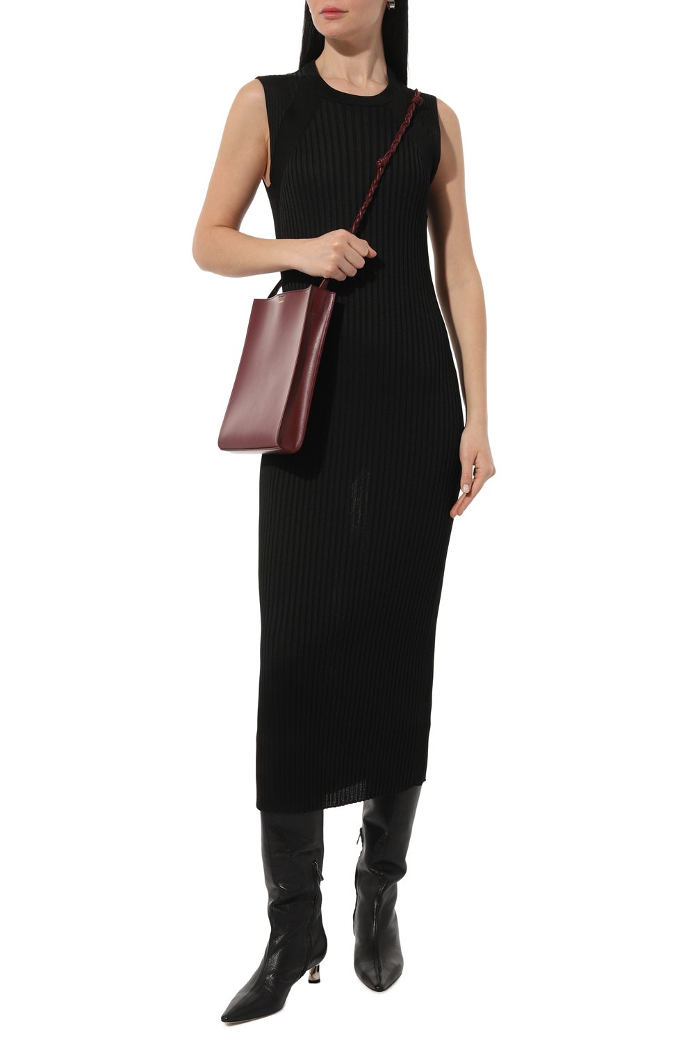 Платье из вискозы JIL SANDER черного цвета по цене 98550 руб., арт. J02CT0360/J18287, фото 3 Платье из вискозы JIL SANDER, арт. J02CT0360/J18287, фото 3