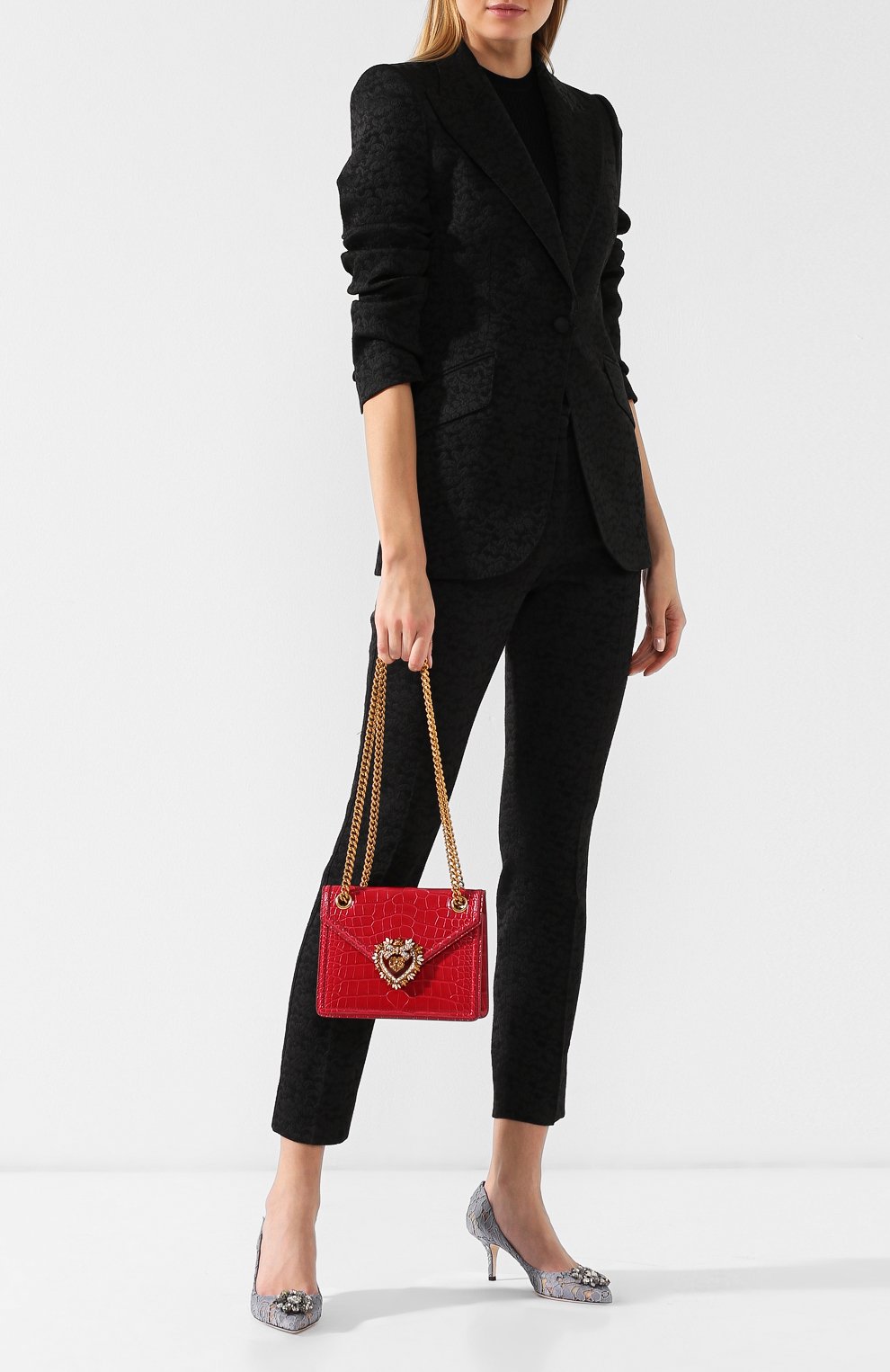 Сумка devotion small из кожи аллигатора DOLCE & GABBANA, арт. BB6641/A2R08/AMIS, фото 2