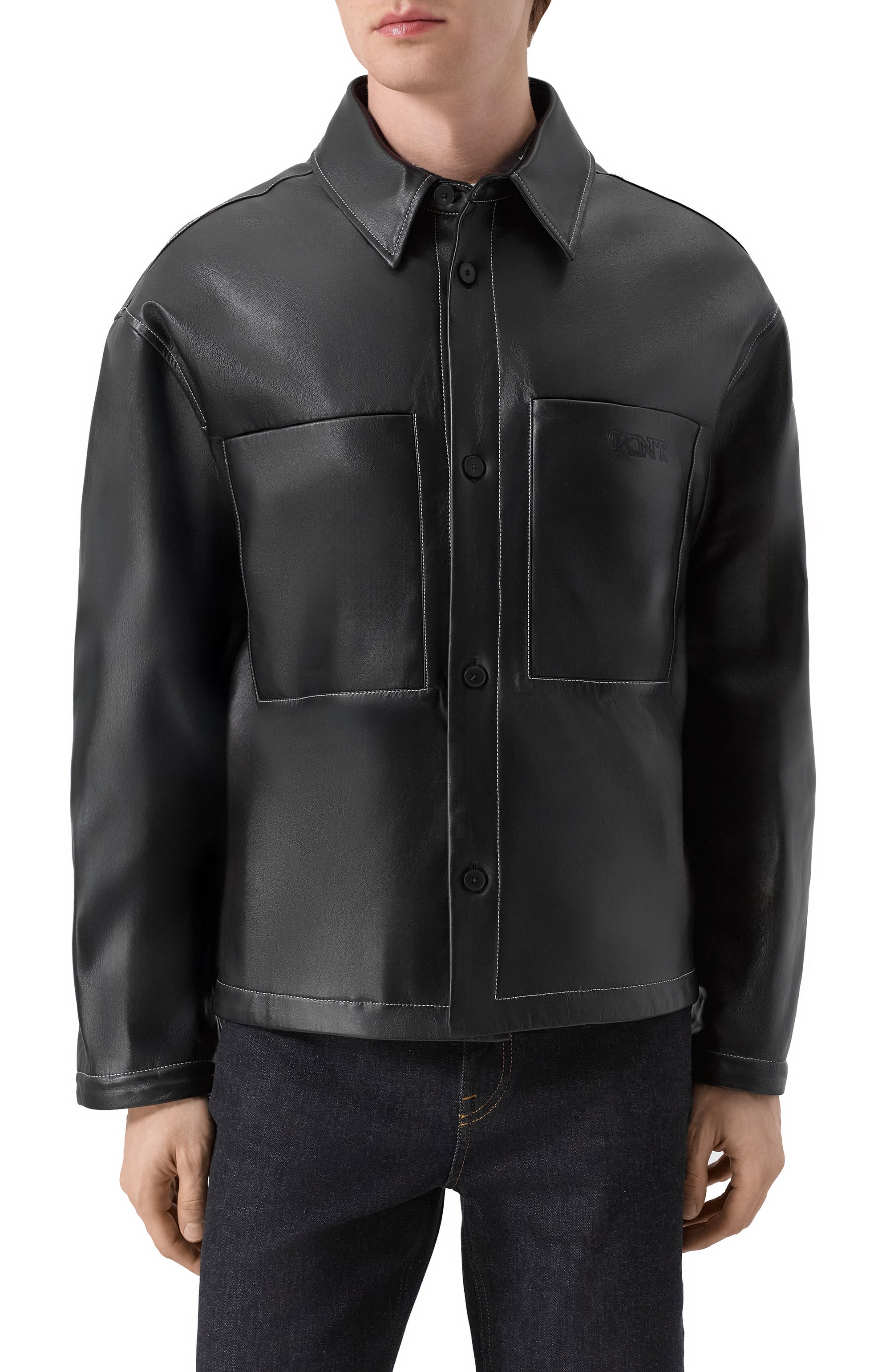 Кожаная куртка-рубашка KITON черного цвета по цене 599000 руб., арт. UGK119MK0280H01, фото 3 Кожаная куртка-рубашка KITON, арт. UGK119MK0280H01, фото 3