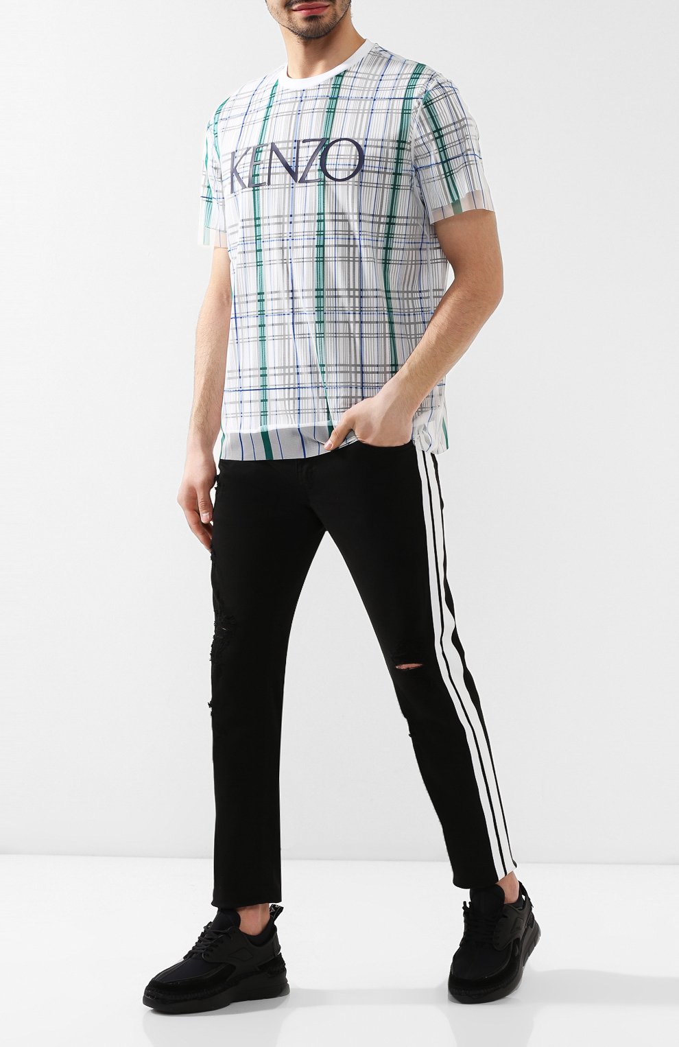 Текстильные кроссовки k-lastic KENZO черного цвета по цене 43150 руб., арт. F955ES257F55, фото 2 Текстильные кроссовки k-lastic KENZO, арт. F955ES257F55, фото 2