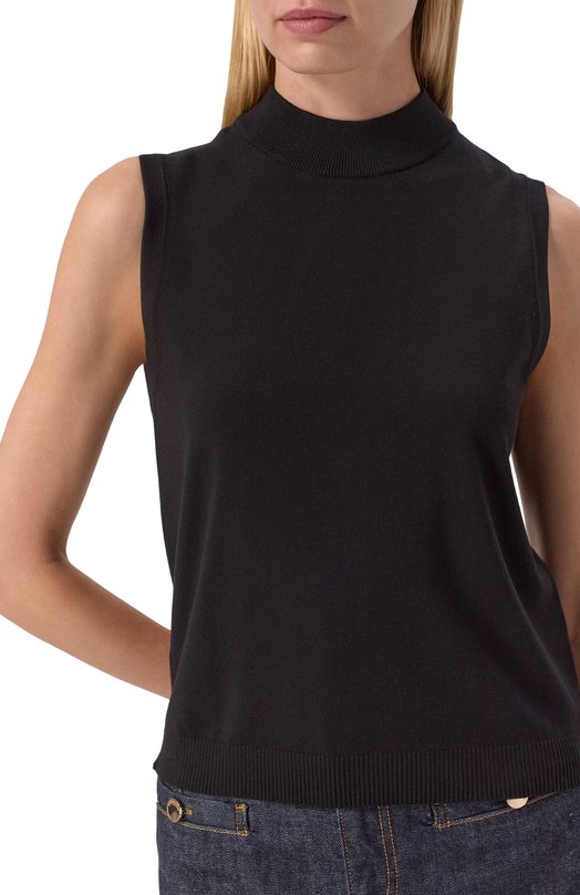 Топ из вискозы Weekend Max Mara NAZI0NE Чёрный  NAZI0NE Фото 5