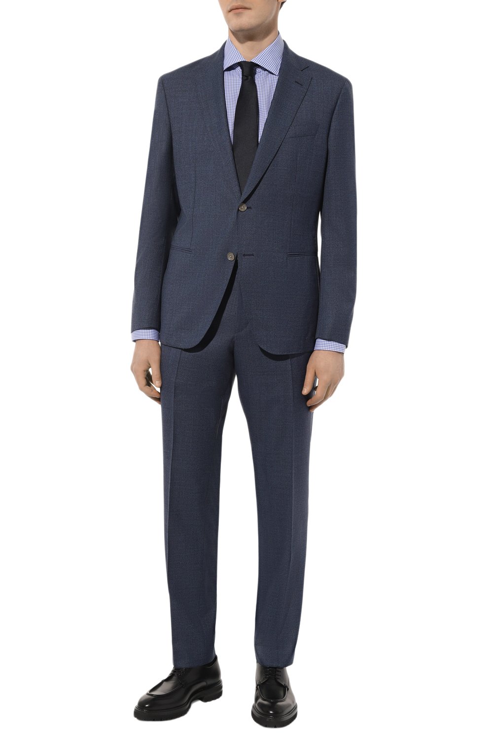 Хлопковая сорочка CANALI синего цвета по цене 27100 руб., арт. X98/GD03171, фото 2 Хлопковая сорочка CANALI, арт. X98/GD03171, фото 2