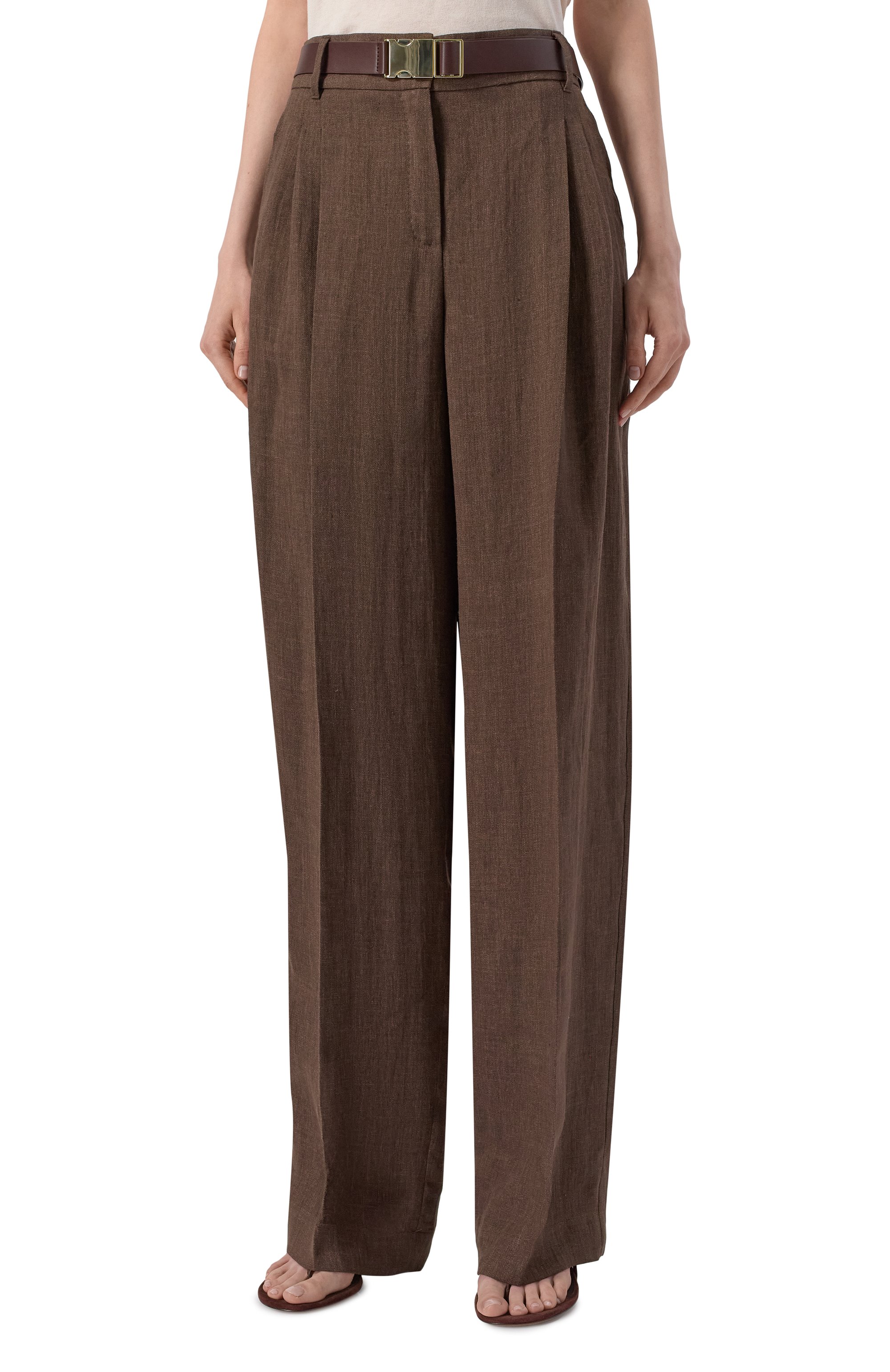 Льняные брюки MAX MARA STUDIO, арт. SIAMESE, фото 3