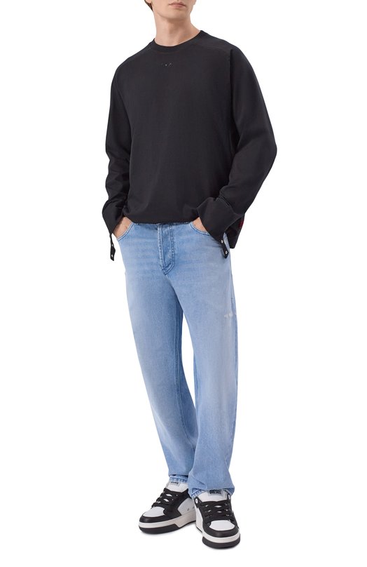 Кожаные кеды S-D-Ollie Diesel Y03796/P7483 Чёрно-белый  Y03796/P7483 Фото 2