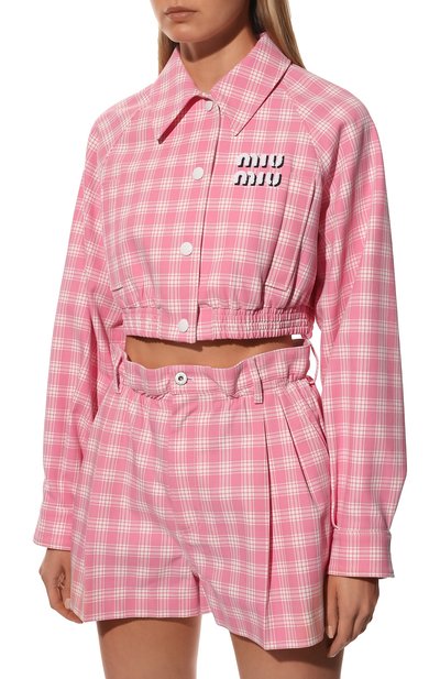 Хлопковая куртка MIU MIU, арт. ML820-6J1-F0W95, фото 3