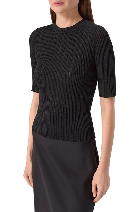 Пуловер из шерсти и вискозы Lorena Antoniazzi TM45F/3065 Чёрный  TM45F/3065 Фото 3