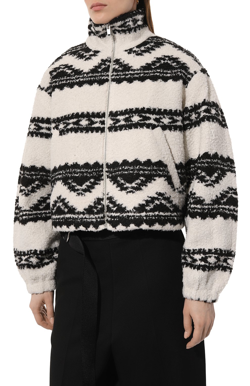 Бомбер ISABEL MARANT ETOILE черно-белого цвета по цене 72900 руб., арт. 24PMA0092FA-B1C02E, фото 3 Бомбер ISABEL MARANT ETOILE, арт. 24PMA0092FA-B1C02E, фото 3