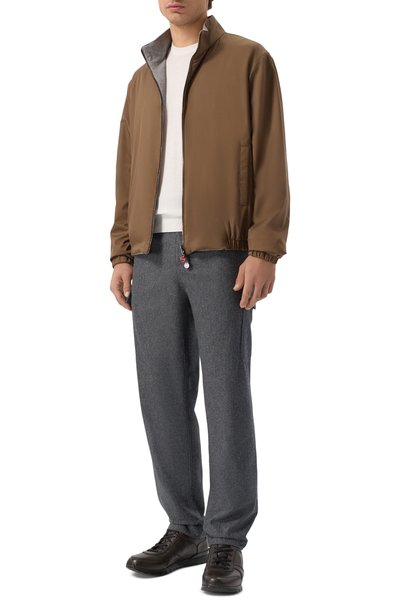 Кожаные кроссовки KITON коричневого цвета по цене 165500 руб., арт. USSA114N00126, фото 2 Кожаные кроссовки KITON, арт. USSA114N00126, фото 2