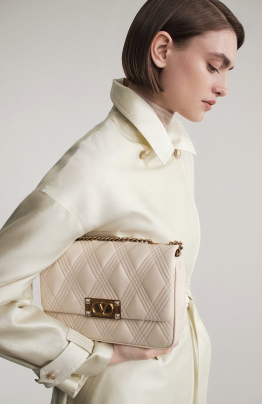Сумка Quiltie 67 medium Valentino 6W2B0R07/XCA Кремовый  6W2B0R07/XCA Фото 8