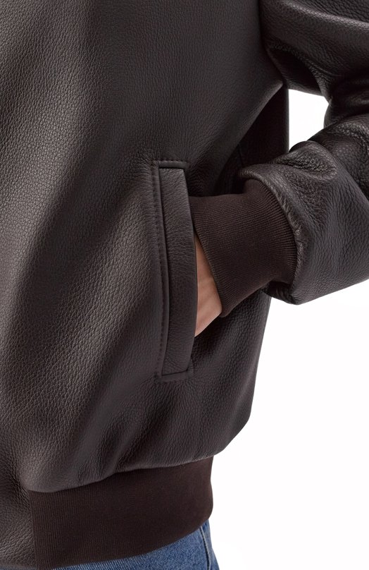 Кожаный бомбер Maslov SMB63 Коричневый  SMB63 Фото 5