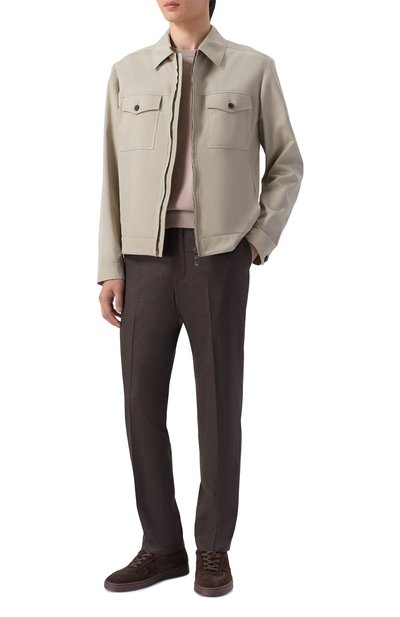 Шерстяные брюки CORNELIANI коричневого цвета по цене 56450 руб., арт. 284L25/2A18111, фото 2 Шерстяные брюки CORNELIANI, арт. 284L25/2A18111, фото 2