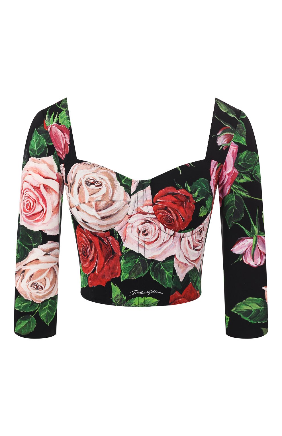 Шелковый топ DOLCE & GABBANA разноцветного цвета по цене 140500 руб., арт. F73G0T/FSAX7, фото 1 Шелковый топ DOLCE & GABBANA, арт. F73G0T/FSAX7, фото 1