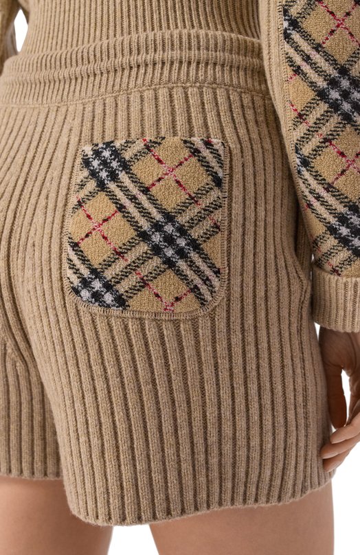 Шерстяные шорты Burberry 8121146 Бежевый  8121146 Фото 5