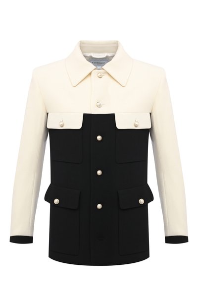 Шерстяной пиджак CASABLANCA, арт. MS21-JK-034 WHITE/BLACK, фото 1