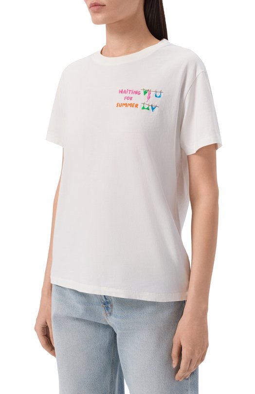 Хлопковая футболка MC2 Saint Barth EMI0002-01276I/EMILIE W Белый  EMI0002-01276I/EMILIE W Фото 3