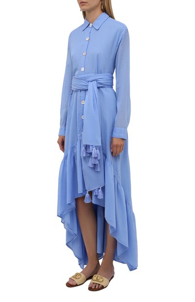 Хлопковое платье ERIKA PENA голубого цвета по цене 35300 руб., арт. EVASHIRTDRESS, фото 3 Хлопковое платье ERIKA PENA, арт. EVASHIRTDRESS, фото 3