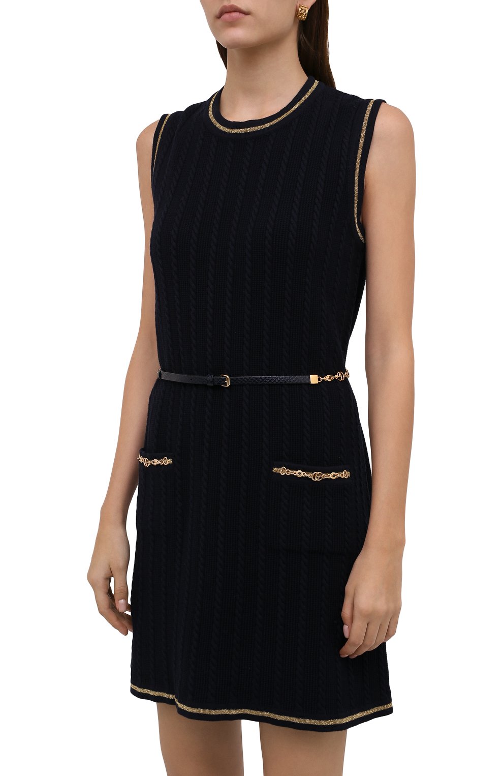 Платье из шерсти и хлопка GUCCI синего цвета по цене 252000 руб., арт. 658350/XKBV0, фото 3 Платье из шерсти и хлопка GUCCI, арт. 658350/XKBV0, фото 3