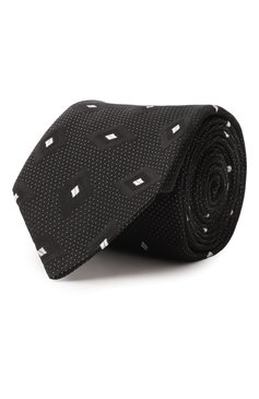 Мужской шелковый галстук GIORGIO ARMANI черного цвета, арт. GM000800/TE13675 | Фото 1 (Материал: Шелк, Текстиль; Нос: Не проставлено; Принт: С принтом)