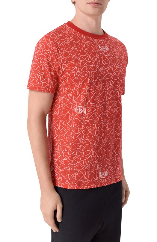 Хлопковая футболка Moschino A0703/9311 Красный  A0703/9311 Фото 3