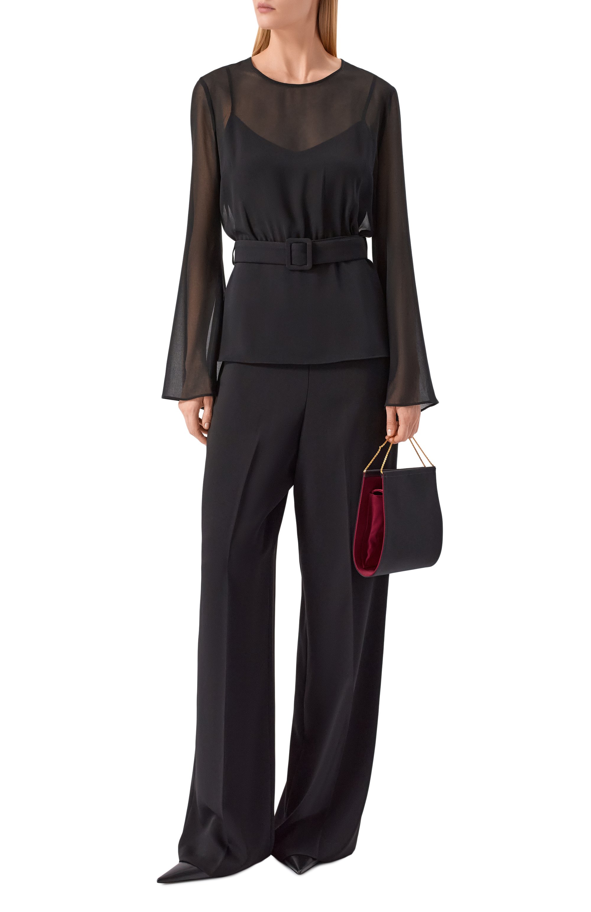 Блузка P.A.R.O.S.H. черного цвета по цене 62100 руб., арт. D313334/PANTY26, фото 2 Блузка P.A.R.O.S.H., арт. D313334/PANTY26, фото 2