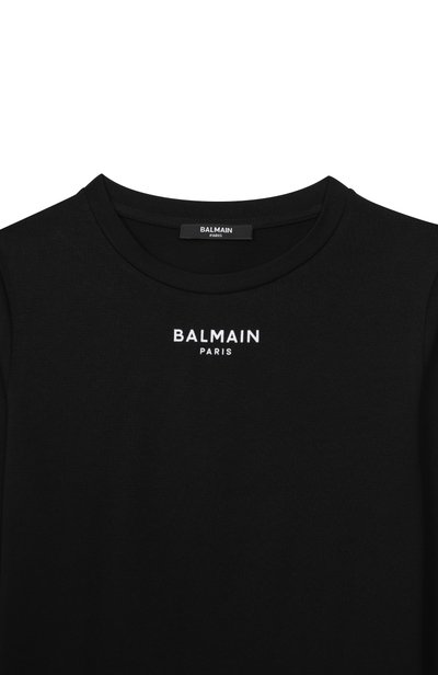 Хлопковый лонгслив BALMAIN черного цвета по цене 14650 руб., арт. BZ8A70, фото 3 Хлопковый лонгслив BALMAIN, арт. BZ8A70, фото 3