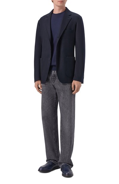 Кожаные пенни-лоферы KITON темно-синего цвета по цене 131000 руб., арт. USSA491N00126, фото 2 Кожаные пенни-лоферы KITON, арт. USSA491N00126, фото 2