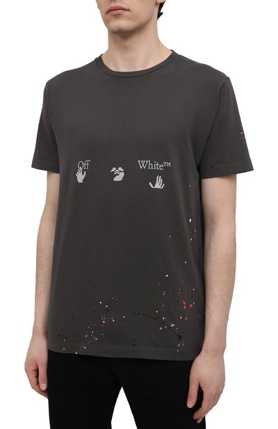 Хлопковая футболка OFF-WHITE, арт. 0MAA027S21JER002, фото 3