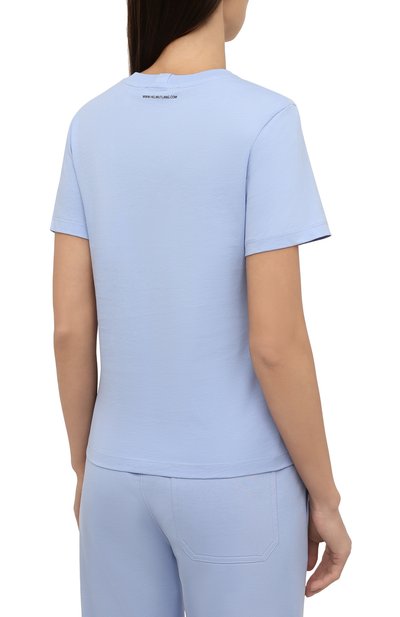 Хлопковая футболка HELMUT LANG голубого цвета по цене 16400 руб., арт. L06HW503, фото 4 Хлопковая футболка HELMUT LANG, арт. L06HW503, фото 4
