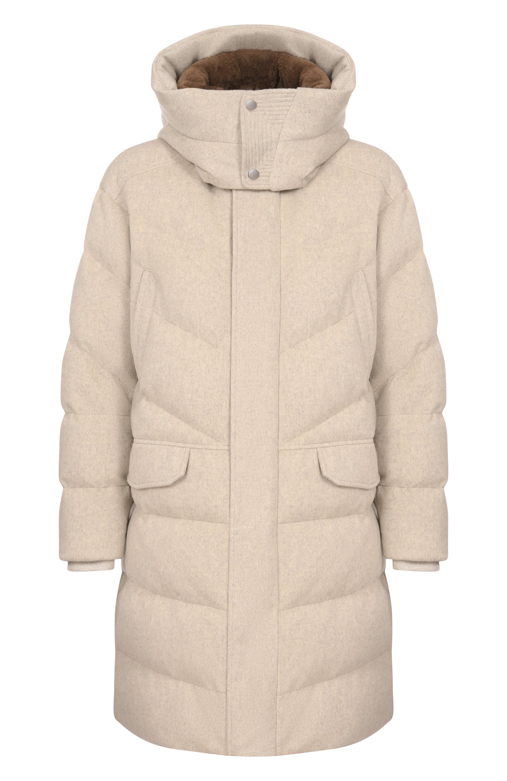Пуховик из кашемира и шерсти с воротником из бобра KITON, арт. UGK208CK0271L, фото 1