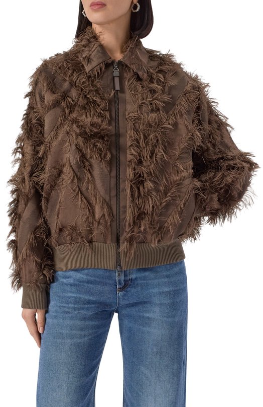 Бомбер Brunello Cucinelli MP931HG926 Коричневый  MP931HG926 Фото 3