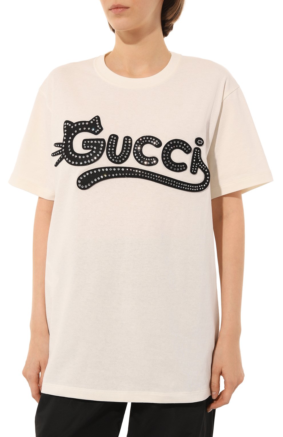 Хлопковая футболка GUCCI, арт. 615044 XJDGW, фото 3