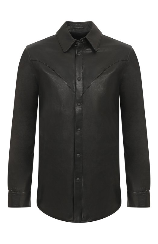Кожаная куртка-рубашка Ann Demeulemeester B0013403/LT137 Чёрный B0013403/LT137