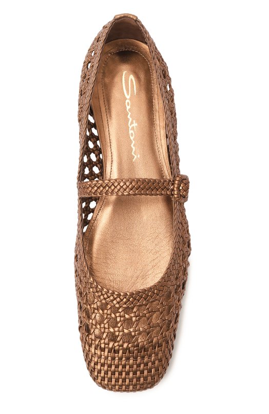 Кожаные балетки Santoni WAMG72160HA1S0DL Коричневый  WAMG72160HA1S0DL Фото 6