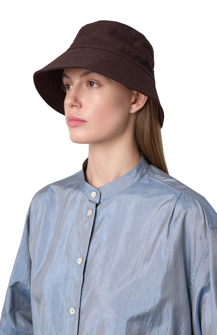 Женская хлопковая панама JIL SANDER коричневого цвета, арт. J40TC0135/J45267 | Фото 2 (Нос: Не проставлено; Материал: Текстиль, Хлопок)