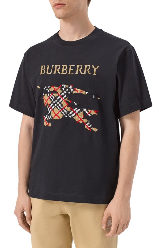 Хлопковая футболка Burberry 8109021 Чёрный  8109021 Фото 3