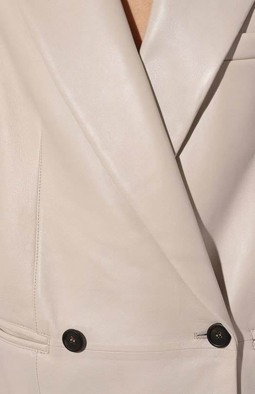 Кожаный жакет Brunello Cucinelli MPNGI7464 Серый  MPNGI7464 Фото 5