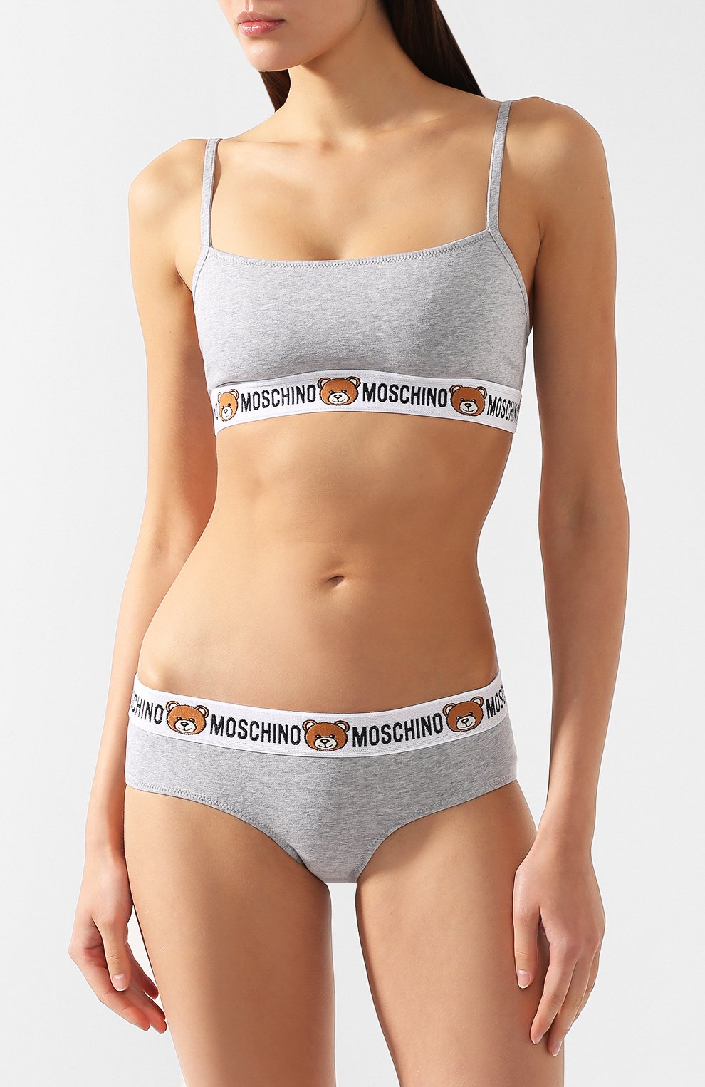 Хлопковый бюстгальтер MOSCHINO серого цвета по цене 9265 руб., арт. A4606/9003, фото 2 Хлопковый бюстгальтер MOSCHINO, арт. A4606/9003, фото 2