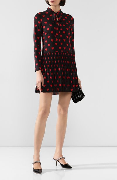 Платье с принтом REDVALENTINO черного цвета по цене 57250 руб., арт. SR3VAF80/49N, фото 2 Платье с принтом REDVALENTINO, арт. SR3VAF80/49N, фото 2